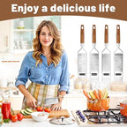 SHIKORI Stainless Steel Cheese Grater with Natural Wood Handle for Parmesan Cheese Lemon, Ginger, Cheese, Nutmeg, Potato, Chocolate and Garlic, With Protective Cover-Filaments