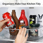 2 Pack Lazy Susan, 10.5 Inch Lazy Susan Organizer, 360 Degree Swivel, for Kitchen, Pantry, Refrigerator, Bathroom and Vanity Countertops (Clear) (2P-10.5 Inch)