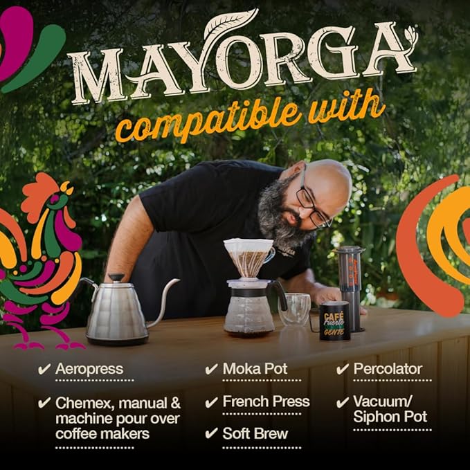 Mayorga Organic Coffee 2lb Buenos Dias - Light Roast Whole Bean Coffee Specialty Grade, 100% Arabica, Slow Roasted, Citrusy and Sweet Flavor with Low Acidity - USDA Organic, Non-GMO, Kosher