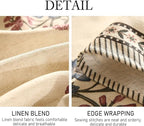 ISAENNE Designer Linen Light Beige Square Tablecloth,French Colorful Floral Table Cloth,Fall Stain Resistant Decor Tablecloths for Dining Thanksgiving Christmas Kitchen,67"*67"-Helena E