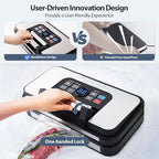 95Kpa Powerful Precision Pro Vacuum Sealer, with Double Heat Seal & Double Pump, Easy-Lock Handle, 10-in-1 Vacuum Sealer Machine for Food with Bags Storage, Built-in Cutter, Stainless Steel