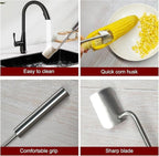 Latest Corn Peeler | Long-Handle Stainless Steel Kernel Remover | Fast, Labor-Saving & Safe | Easy-Clean Tool for Home, Restaurants & BBQs (CK-C(2Pcs))