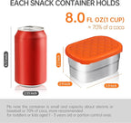 3 Pcs 8oz Stainless Steel Kids Lunch Box, Small Snack Containers with Lids, Reusable Leak Proof Lunchbox, Salad Dressing Container to Go, Mini Bento Box for Daycare School
