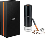 Portable Electric Coffee Grinder, Rechargeable Handheld Grinder with Stainless Steel Conical Burr, Adjustable Grind Settings, for Espresso, Moka, Pour Over, French Press, Cold Brew, Obsidian