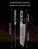 8.5 inch Kiritsuke Kitchen Chef Knife - 67 Layers Damascus Steel & Resin Handle - Xuan Series(Starry Black)