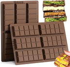 2pack Chocolate Bar Mold, Non-Stick Dubai Chocolate Molds, Deep Silicone Chocolate Mold for Dubai Chocolate Bar Pistachio, Candy, Snacks, Holiday Gifts