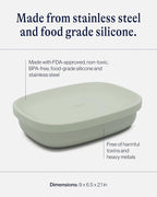 Lalo Bento Box - BPA-Free Bento Box For Kids & Toddlers, Leak-Proof, Dishwasher Safe, Easy to Open & Clean Silicone & Stainless Steel Lunch Box For Kids, Portable for Daycare or Travel - Sage