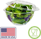 Mr Miracle Clear 18 Ounce Plastic Salad Bowls with Snap-On Lids. Pack 50. Airtight Disposable Salad Containers for Lunch, Meal Prep, Parties. Ideal as Disposable Salad Bowls with Lids