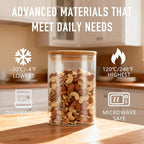 32oz Straight Cylindrical Airtight Storage Containers with Bamboo Lids Set of 6, Round Stackable Canisters, Food Jars, Pantry Organizers for Sugar, Cookies and Coffee beans (with Black Lable)