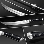 SHAN ZU 12" Slicing Knife - Brisket Slicing Meat Carving Knife Professional German 1.4116 Stainless Steel Razor Sharp Blade, Ergonomic Wood Handle & Full Tang Design, Gift Box Included