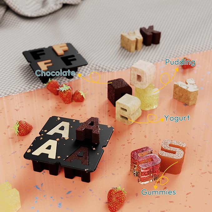 Customized Letter E Ice Cube Mold -Letter Silicone Ice Mold for Custom Ice Cube Mold and Baking Chocolate and Crafting Letter Molds, Ice Cube Molds for Cocktails & Whiskey with Custom Letters