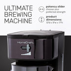 Homecraft 3-Quart Iced Coffee and Tea Maker with Filter Basket, Flavor Enhancer, Adjustable Brew Strength, Black