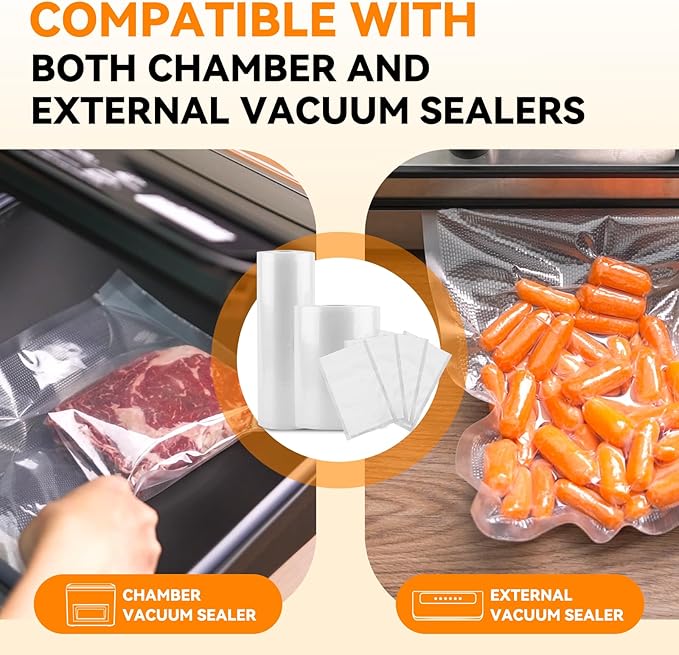 [2024 New] 6" x 50', 8" x 50' and 11" x 50' 3 Pack Rolls, Vacuum Sealer Rolls Bags for Food, Great for Food Storage, Sous Vide and Meal Prep, Wevac Lite