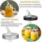 Mason Jar Pour Spouts. free flow Mason Jar Pour Spouts, mason jar for spout regular mouth size 70mm dispenser germination cover. Suitable for any liquid. LeakProof 10Pack + 20 Black Lid Caps (10