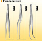 8-Inch Kitchen Tweezers Tongs Stainless Steel Kitchen Tweezers for Cooking Chef Tweezer Professional Skinny Culinary Tongs for Pasta Food Plating BBQ (3PCS)