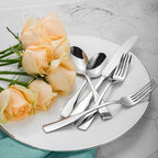Alata Kate 60-Piece Silverware Set Stainless Steel Flatware Set,Service for 12,Mirror Polished Cutlery Set,Dishwasher Safe