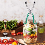 Eeoyu Canning Jar Lifter Tongs Stainless Steel Jar Lifter with Grip Handle for Home Kitchen (Cyan)