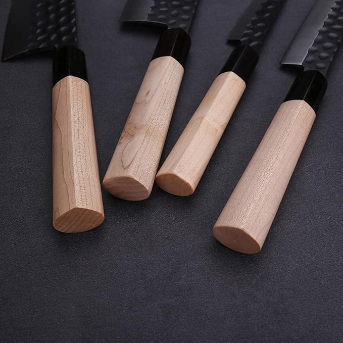 WILDMOK Left Handed 7 Inch Nakiri Knife German Stainless Steel Vegetable Chopping Knife Asian Usuba Chef's Knife for Left Handed