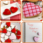 Heart Cookie Cutters Set 6Pcs, Stainless Steel Sturdy Metal Fondant Cookie Cutters Biscuit Mold Kitchen Accessories Tool, Valentine's Day Holiday Birthday Family Party