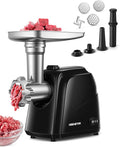 Electric Meat Grinder, Sausage Stuffer Maker Food Grinder with Blade & 3 Plates, Sausage Stuffer Tubes & Kubbe Kit, Heavy Duty Meat Mincer Machine for Home Kitchen Use