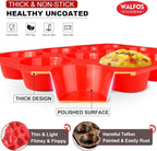 Walfos Muffin Pan Set - 12 Cups Regular Silicone Cupcake Pan, Non-stick and BPA Free, Great for Making Muffin Cakes, Tart, Fat Bombs - Dishwasher Safe, 2-Piece