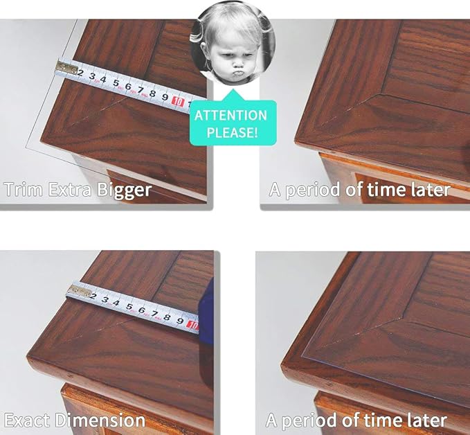 NECAUX Custom 18 x 24 Inch Clear Desk Cover Protector, 1.5mm Thick Plastic Desk Pad Mat, Table Cover Tablecloth Protector for Office Computer Writing Desk, Side Table, End Table, Night Stand, Dresser