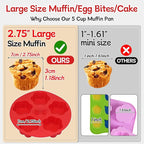 Silicone Air Fryer Muffin Pan Egg Bite Mold for Oven Baking,1 pcs With 100bags Mini Muffin Tins Cups Cake Pan Tray for Air Fryer Liners Basket Accessories Baking Muffin Cakes Pancake Quiche