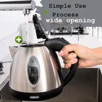Moss & Stone 1.2L Stainless Steel Small Electric Kettle, Cordless 1500w Fast Boiling Pot, Portable Hot Water Electric Tea Kettle With Boil Dry Protection & Auto Shut-Off