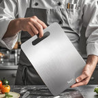 2 Pack Titanium Cutting Board - 100% Pure Titanium Cutting Boards For Kitchen,Easy to clean, Double-sided food-grade Cutting Board For Cutting Meats, Fruits And Vegetables(13 * 9)