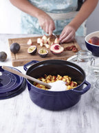 Staub Cast Iron 4-qt Round Cocotte - Dark Blue, Made in France