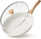SENSARTE Nonstick Ceramic Frying Pan Skillet with Lid, 11 Inch Omelet Pan, Healthy Non Toxic Chefs Pan, Induction Compatible Egg Pan with Heat Resistant Handle, Free of Intentionally Added PFAS/PTFE