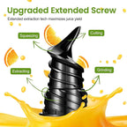 Cold Press Juicer, Juicer Machines with 4.7" Wide Feed Chute for Juice Extractor, Slow Masticating Juicer for Whole Vegetables & Fruits, High Juice Yield, Easy to Clean (Black)