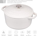 Enameled Cast Iron Dutch Oven Pot with Lid, for Bread Baking, Round Bread Oven- include Sourdough Bread Baking Supplies Set, 4.5QT, White