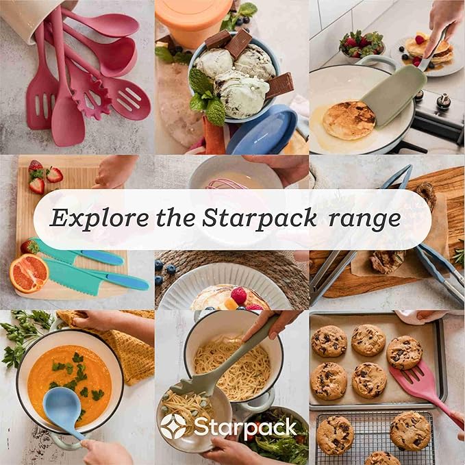 Starpack 'Whip it Good' Silicone Whisk for Nonstick Cookware - Non Scratch Whisk Heat Resistant 600°F - Kitchen Whisks for Cooking, Baking & Stirring - Silicone Coated Durable Rubber Egg Whisks