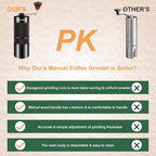 M6 Manual Coffee Grinder,Capacity 25g,Hand Coffee Grinder with Aluminum Body,Sharp Hexagonal Grinding Burr Core,Portable Manual Coffee Bean Grinder for Pour Over French Press Espresso