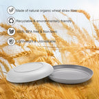 12 Pcs Unbreakable Deep Dessert Plates Set, 8 inch Reusable Plastic Wheat Straw Plates, Microwave and Dishwasher Safe Plate for Kitchen, Lightweight Plate for Dessert, BPA Free, White