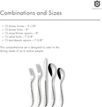 Hammered Silverware Set | Premium 18/10 Stainless Steel Flatware Service for 12 | Heavy-Duty & Dishwasher Safe | Built to Last (60-Piece, Marettimo Hammered)