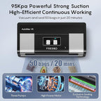Fully Automatic Vacuum Sealer, 95Kpa Powerful Food Vacuum Sealer Machine, Auto Dry-Wet Detection | Bag Cutter | 2 Rolls Bags & 100 Pcs Precut Bags | Effortless Operation, Silver - Black