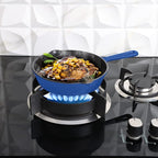 Utopia Kitchen Pre Seasoned Chefs Pan Skillet Frying Safe Grill Cookware for indoor & Outdoor Use (Blue, 8 Inch Pack of 1