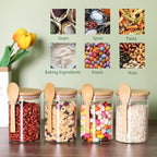 4 Pack Glass Containers with Lids and Spoons, Overnight Oat Container with Lids Glass, Oatmeal Jar with Spoons, Meal Prep Jars for Yogurt, Chia Pudding (Round 4PCS)