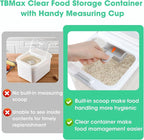TBMax Rice Flour Storage Container with Automatic Flip-up Lid 25 Lbs | 12.68 Qt, Tall and Narrow Food Storage Flour Bin for Kitchen Pantry Organization, Pet Dog Cat Food Storage Container