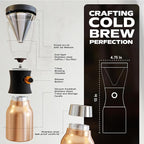 asobu Cold Brew Coffee Maker, Award-Winning 40oz Insulated Cold Brew Brewer with Portable Stainless Steel Carafe – No.1 Europe Coffee Fest Winner, Leakproof, BPA-Free, Keeps Cold 24H