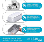 BIRDROCK HOME Stainless Steel Steam Table Pan - Hotel, Restaurant & Catering Supplies - 24 Gauge Steel, 4.1 qt Capacity - Meal Prep, Cooking, &Food Storage Container - 4" Depth, 1/3-Size (6 Pack)