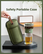 ZENS Modern Glass Infuser Teapot, Smart One Touch Tea Maker for Loose Tea Diffusers with Insulated Mug and Portable Case, Enchanted Teapot Alternatives for Tea Lover Gifts