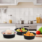 WGCC Meal Prep Containers with Lids - 50Pack 32OZ Meal Bowls, Round To Go Containers, BPA-Free, Freezer & Dishwasher Safe