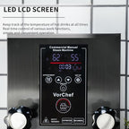 Commercial Milk Frother, 2500W 110V Automatic Steam Boiling Water Machine Electric Steam Milk Frothing Machine Espresso Coffee Milk Foam Machine Steamer with LED Display for Coffee Tea Shop
