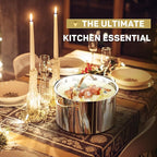 Stock Pot 12 Quart, 18/10 Tri-Ply Stainless Steel All Clad Stock Pot with Lid, Seamless 12 QT Cooking Pot with Copper Handle, Healthy Stockpots, Induction, Gas, Oven and Dishwasher Safe