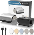 Upgraded Roller Knife Sharpener Kit | Electric Knife Sharpener with 5 Premium Discs & 10-25°Precision Djust | Automatic Cordless Sharpener for Kitchen Knife | for Polishing of All Straight-edged Tool