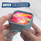 1/2 Cup Silicone Freezer Tray With Lid - Silicone Freezer Molds 8-Pack For meal prep & freezing of various sauces and other dishes, makes 8 perfect 1/2 cup portions cubes (Blue 8 Pack)