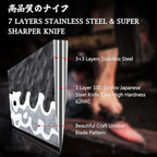 SHAN ZU Kitchen Utility Knife 6 inch, 7 Layers 9Cr18MoV High Carbon Steel Japanese Chef Knife for Slicing/Chopping/Dicing, Professional Super Sharp Gyuto Knife with Ergonomic G10 Fiberglass Handle